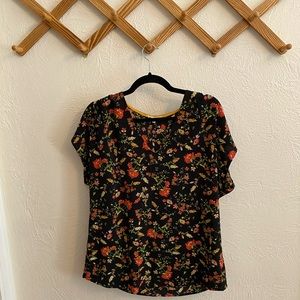 Black Floral Blouse